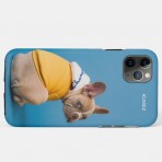 ICASEZオリジナルIPHONE11 PRO MAX 犬の芸術は青色を照らしますケース
